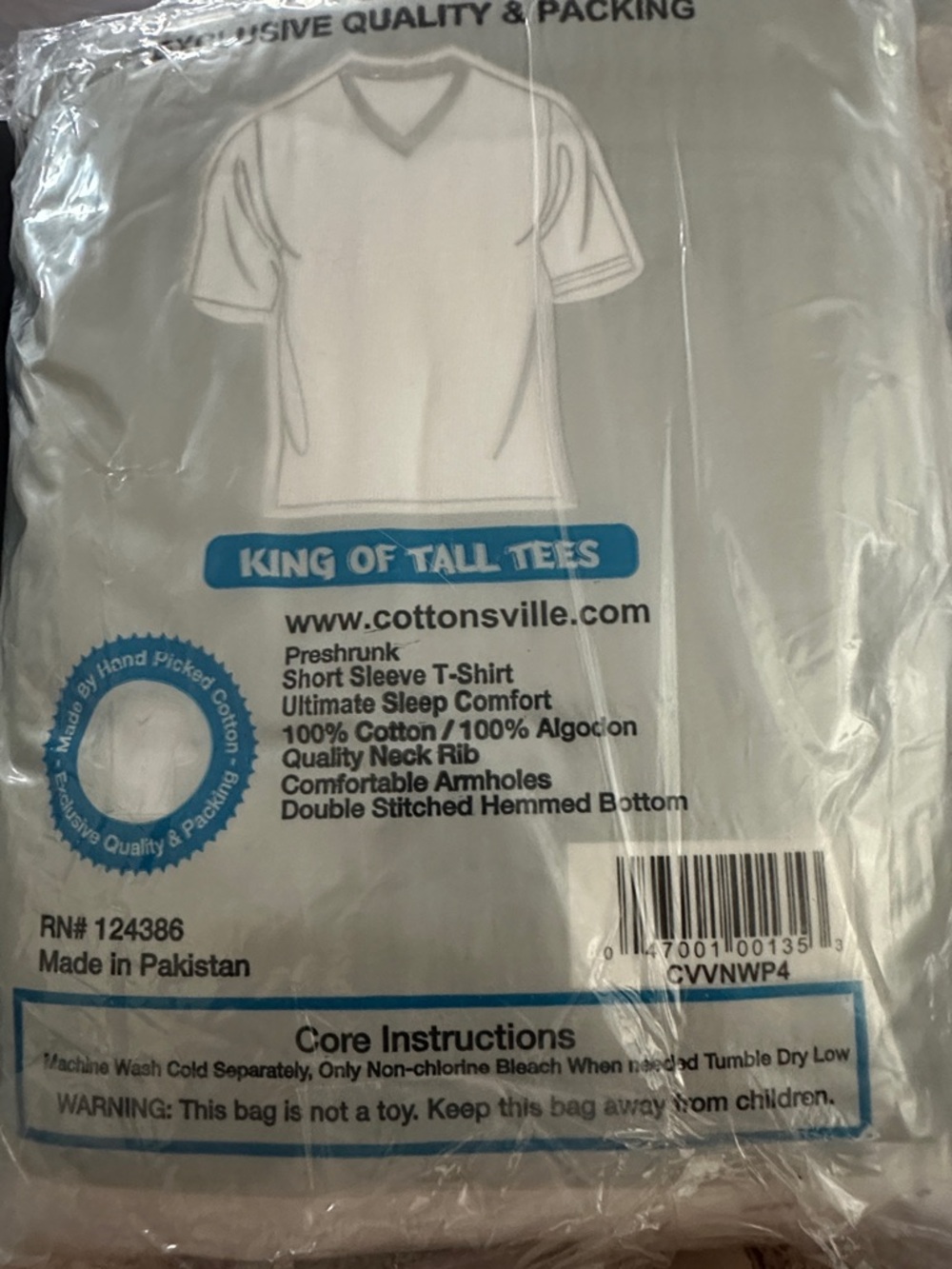 💙 Men’s White Short Sleeve T-Shirt - Heavyweight Cotton - Picture 3 of 3